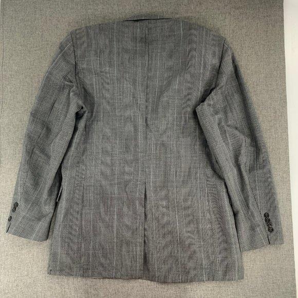 Vintage Mens Towncraft Suit Wool Blazer Cream Black 2 Button Size 42L W36 Jacket - Picture 16 of 16